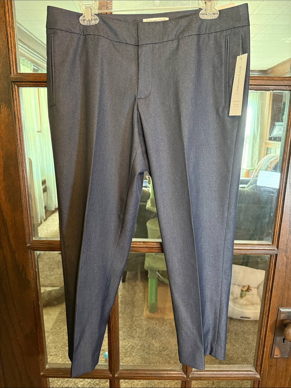 Coldwater Creek River‎ Trouser Capri Pants Indigo Blue Misses 12 NWT Tailored